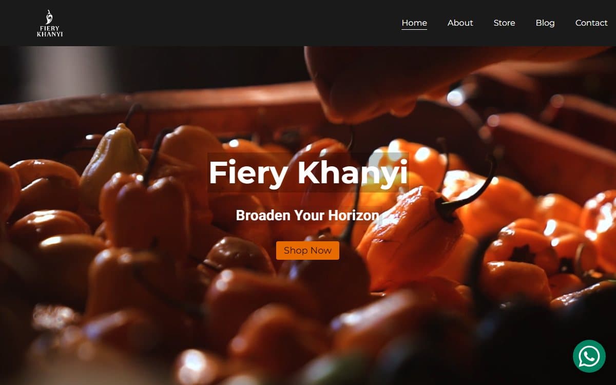 Fiery Khanyi website, built by Luma Digital Marketing, desktop view